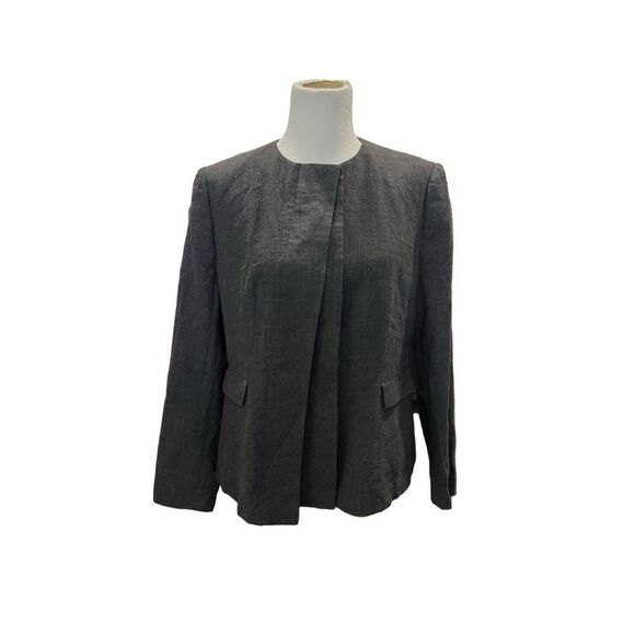 Hugo Boss grey blazer jacket classic career hidden button size 12 - Picture 1 of 10